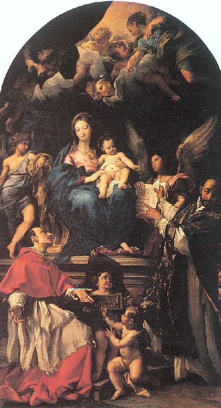 Maratta, Carlo Madonna and Child Enthroned with Angels and Saints Sweden oil painting art